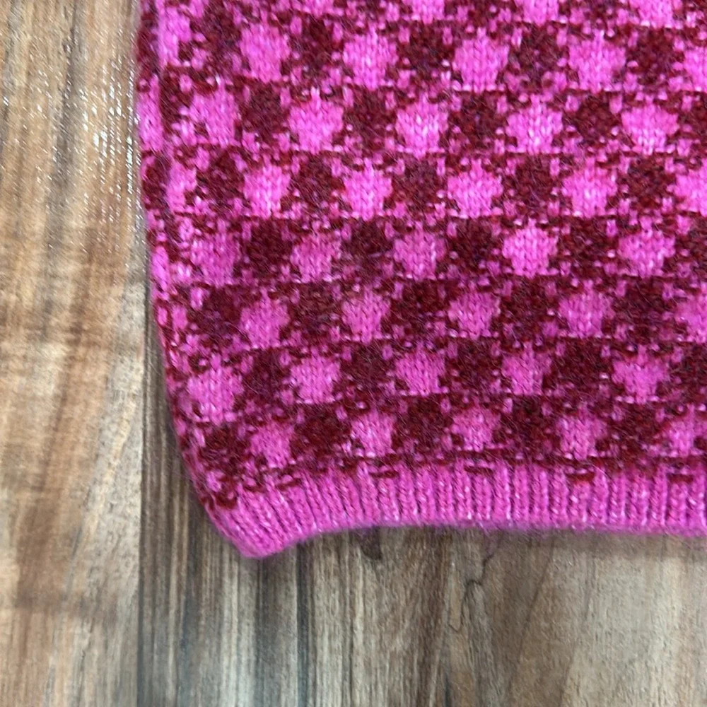Zara Pink and Red Checkered Knit Tank Top - Picture 4 of 5